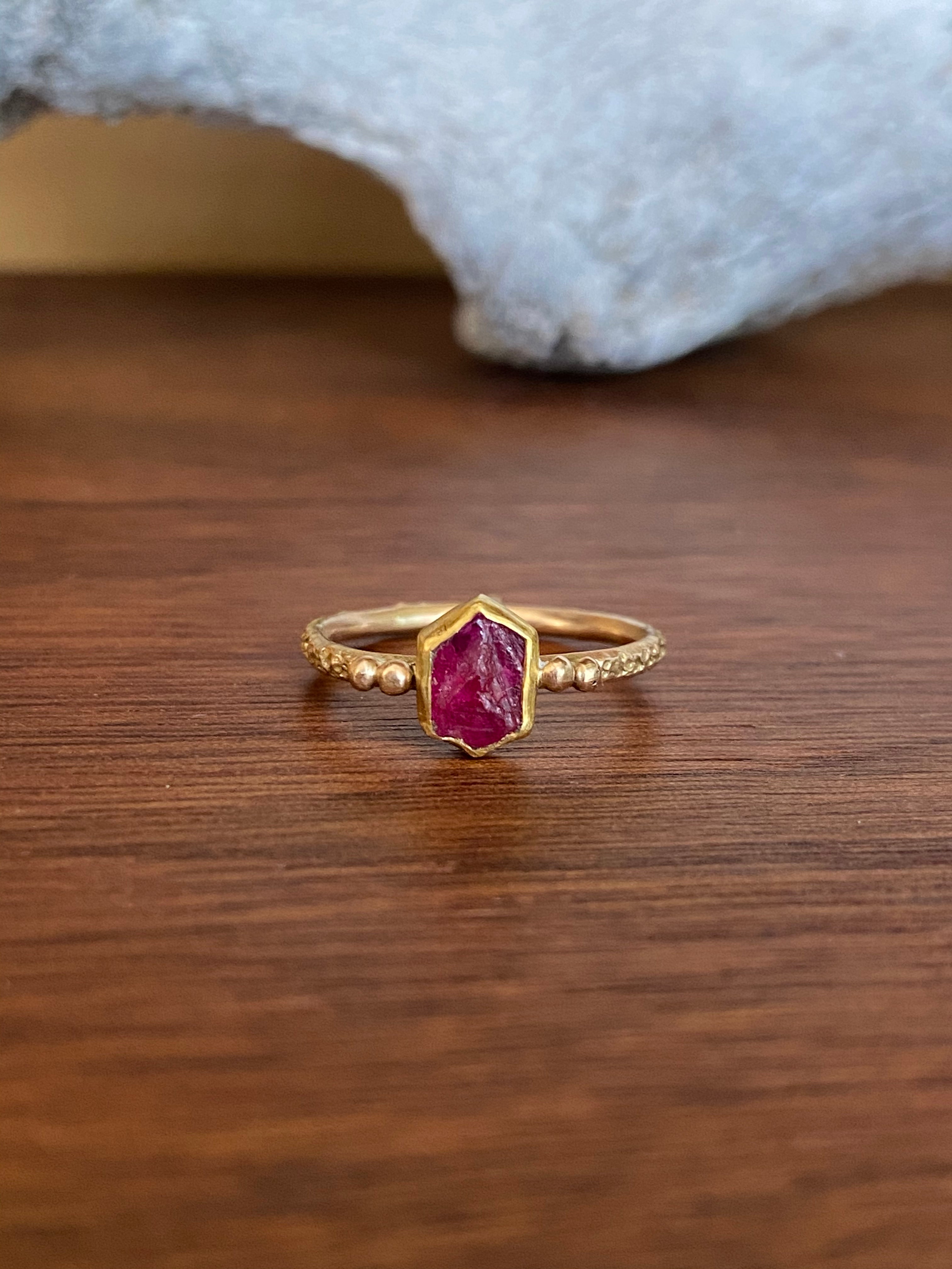 Rough Ruby Ring