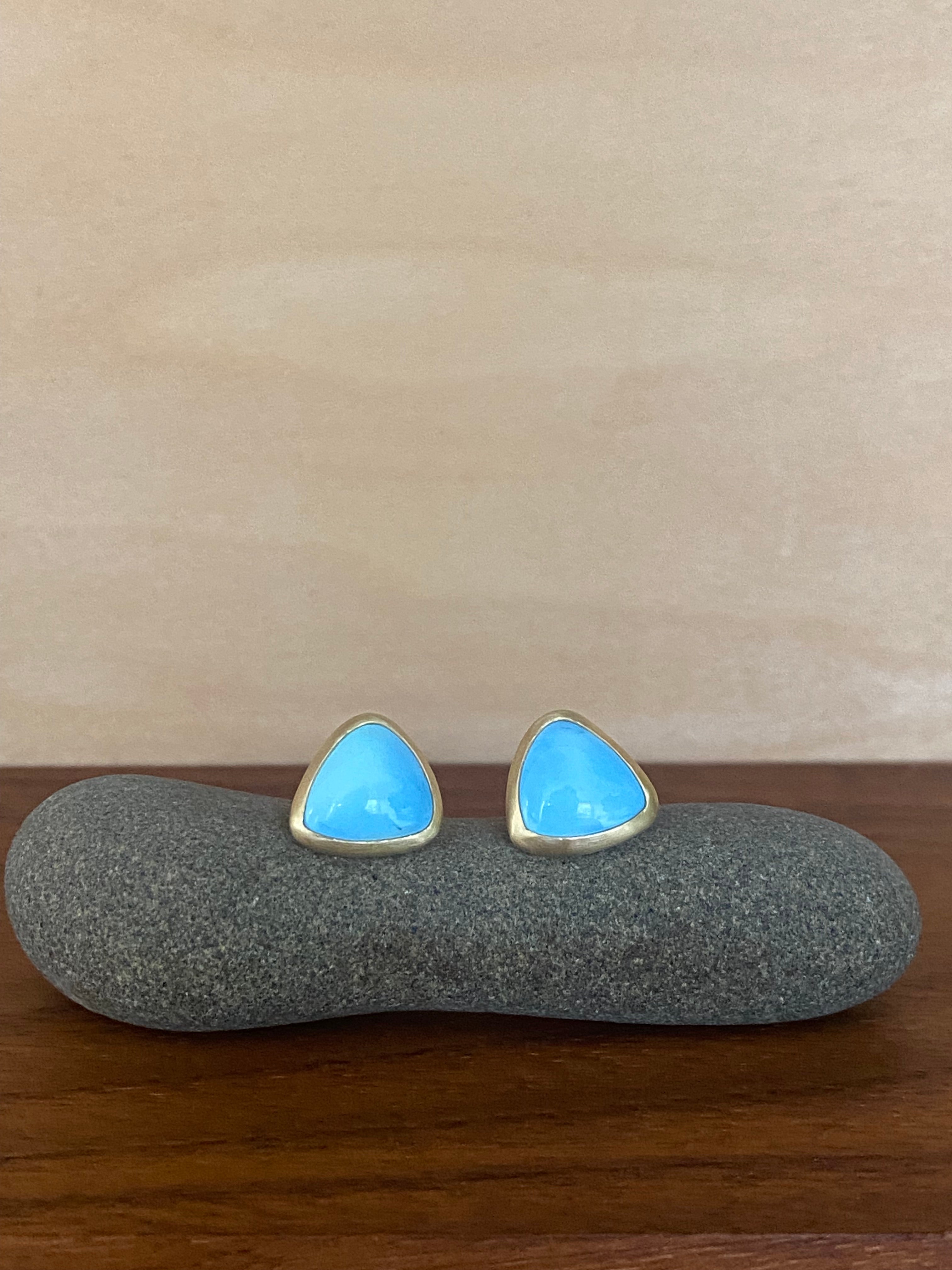 Monica Marcella- Golden Hills Turquoise Stud Earrings