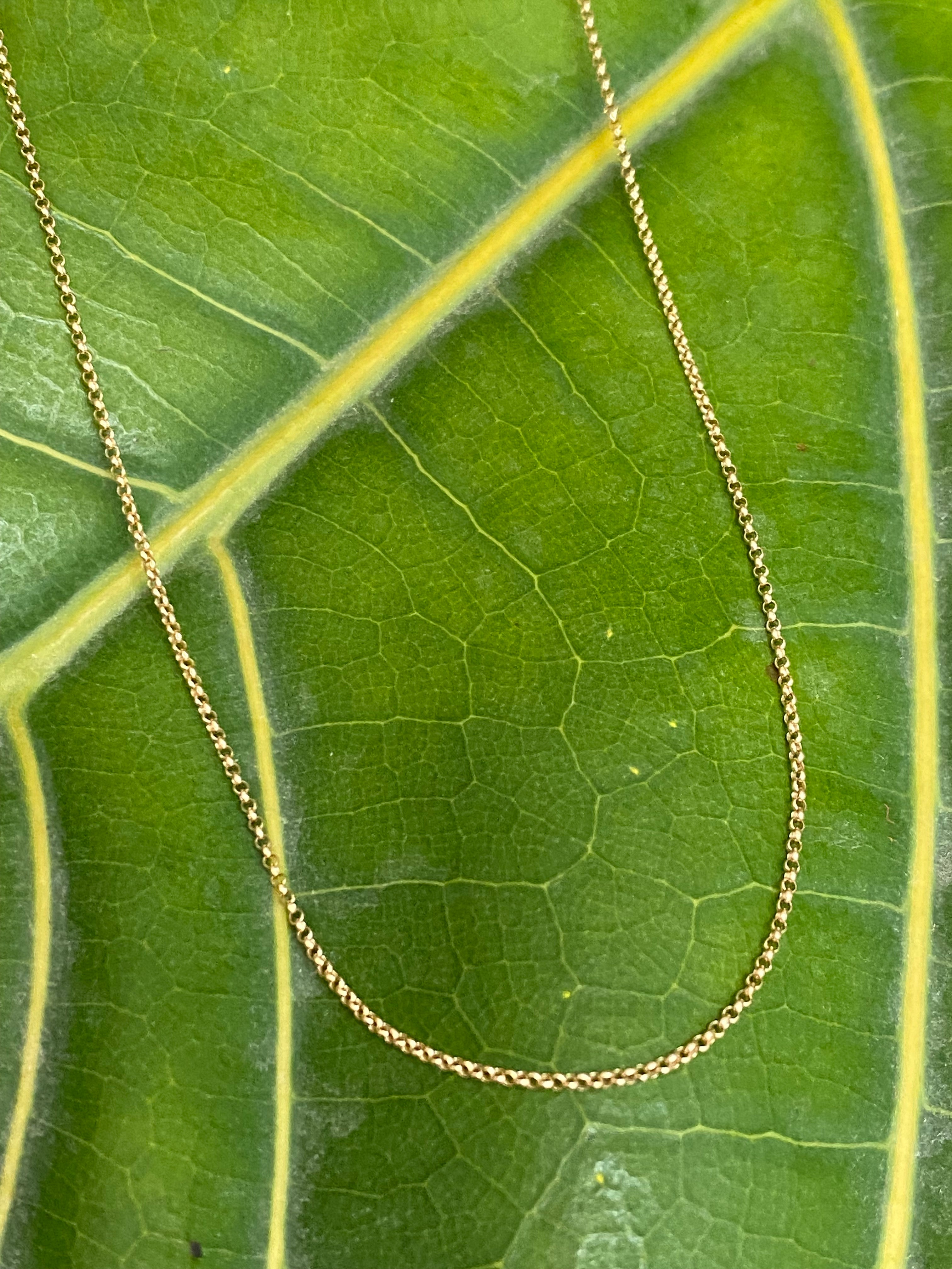14k yellow gold 1mm Rolo Chain Necklace