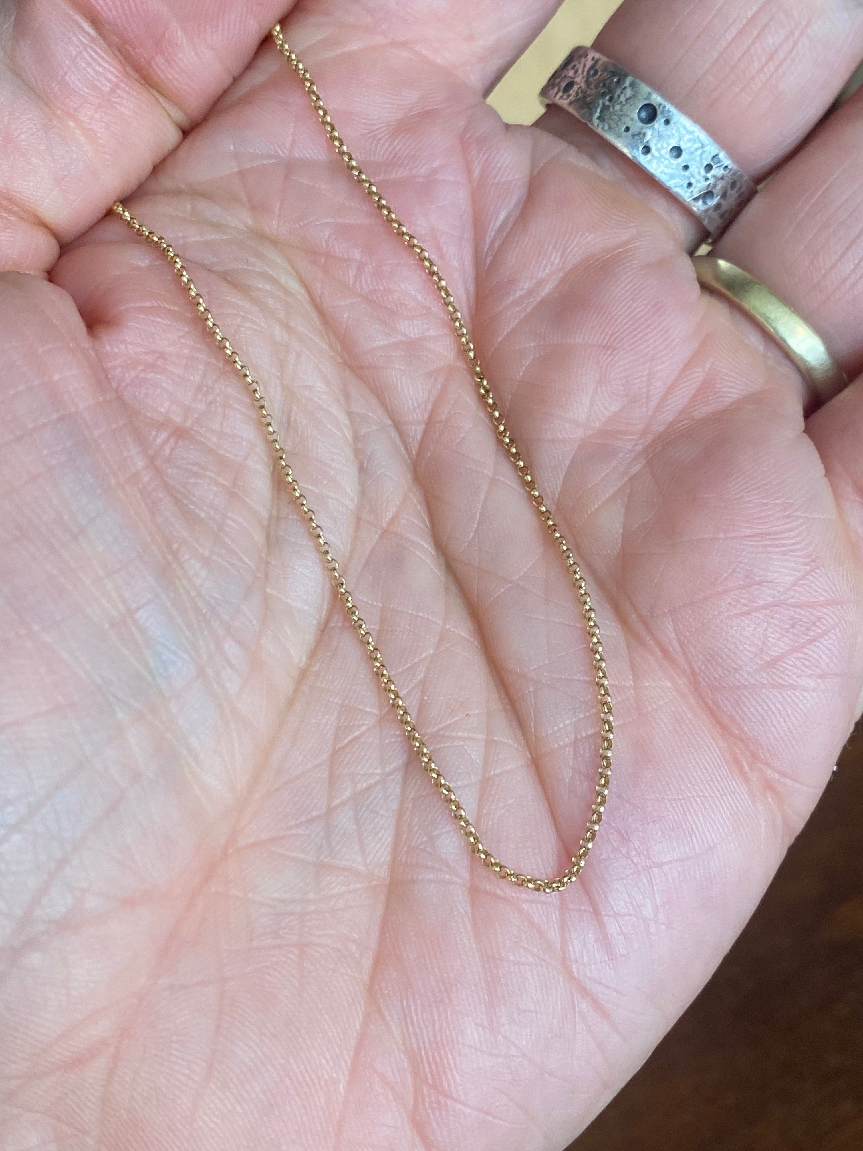 14k yellow gold 1mm Rolo Chain Necklace