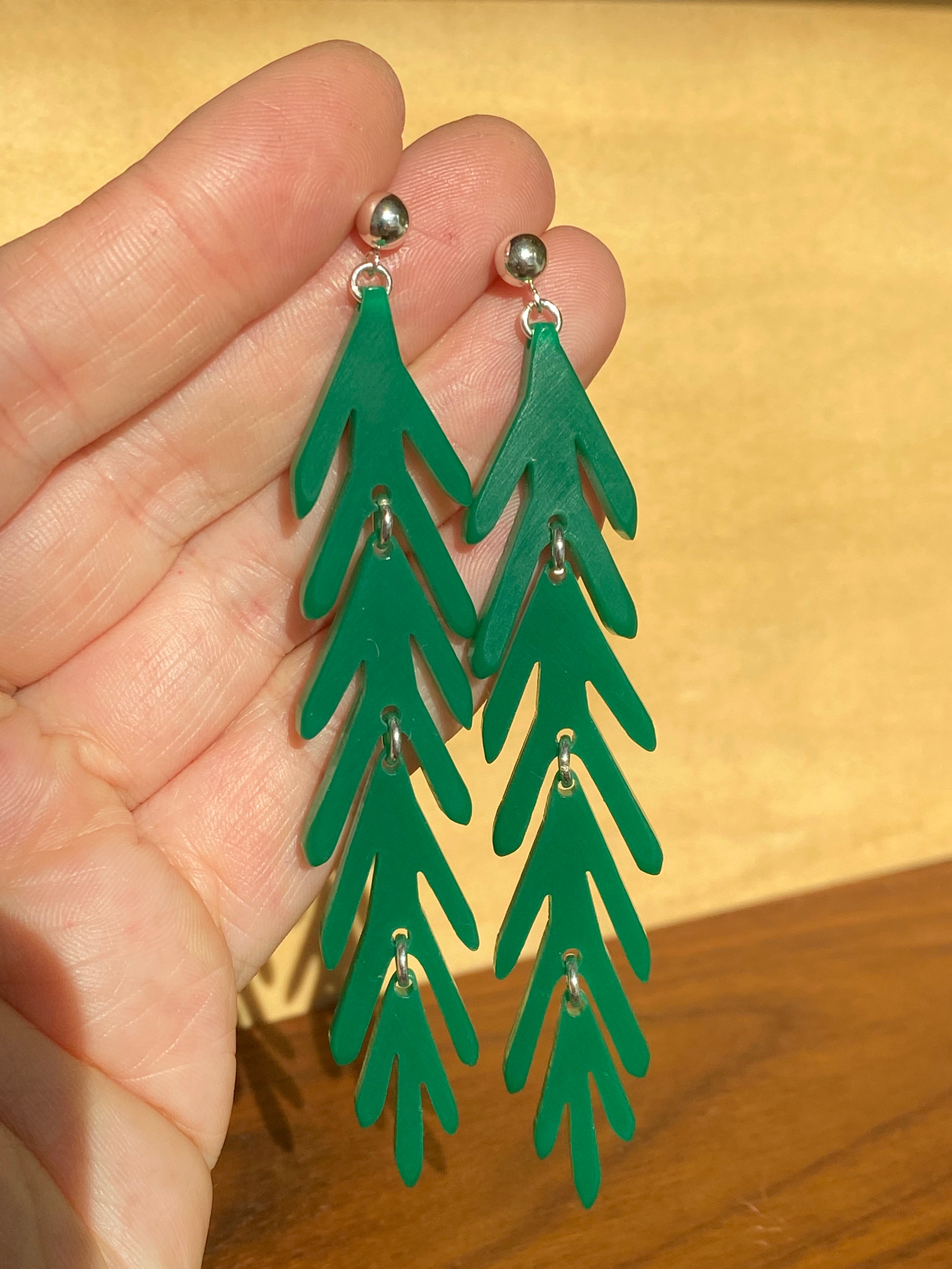 Woll Jewelry- Long Leaf Earrings with Post