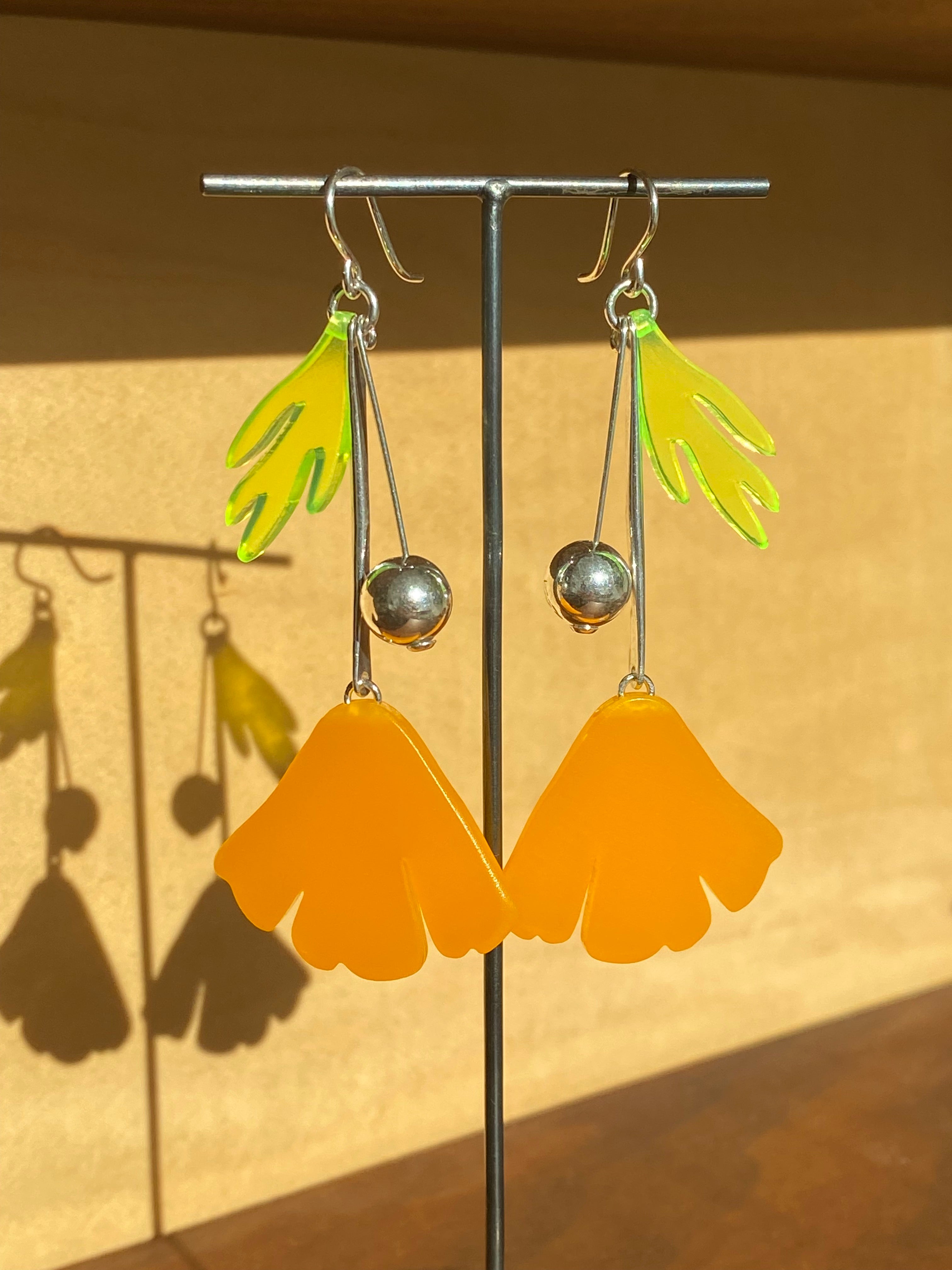 Woll Jewelry- California Poppy Charm Earrings